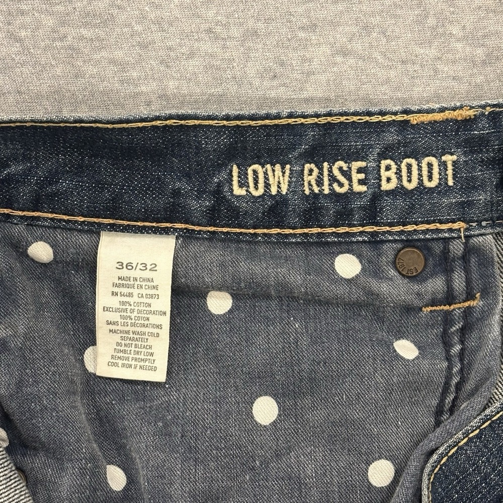 American Eagle Low Rise Boot Jeans Men's Size 36x32 (Fits 38x29.5) Dark Wash - Picture 2 of 9